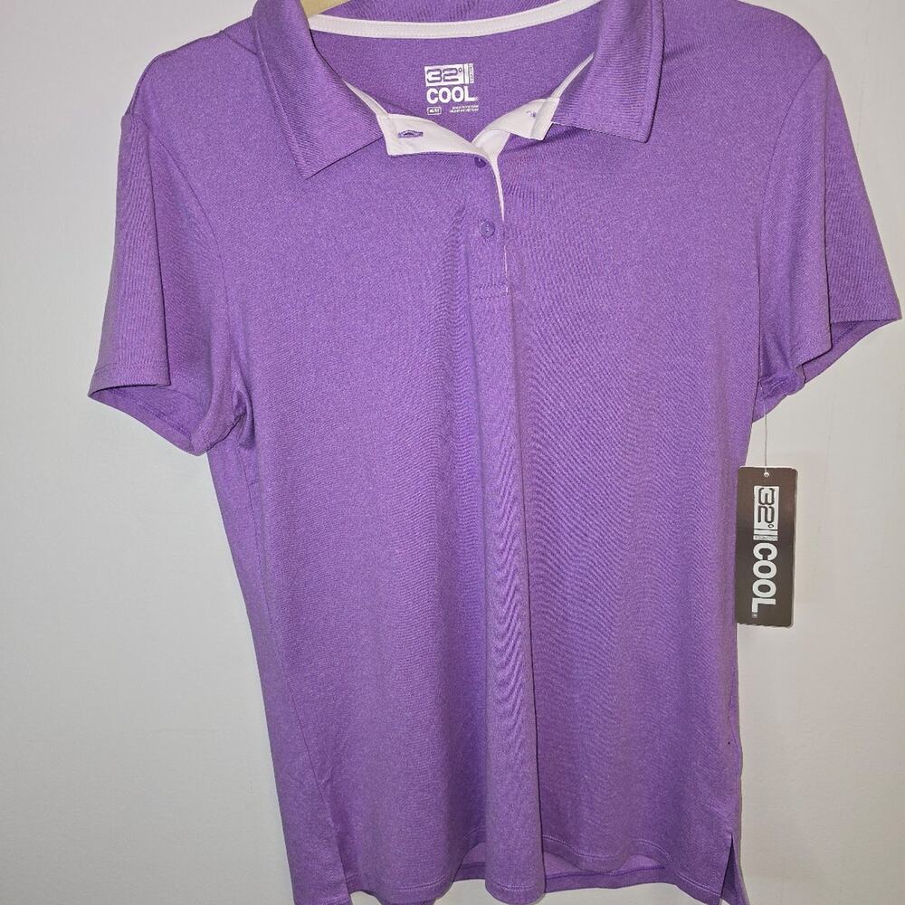 32 Degrees Cool short-sleeve polo shirt in a vibrant purple shade size M NWT